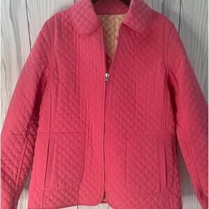 ESPIRIT VTG Quilted Floral Reversible Pink Jacket Sz Small